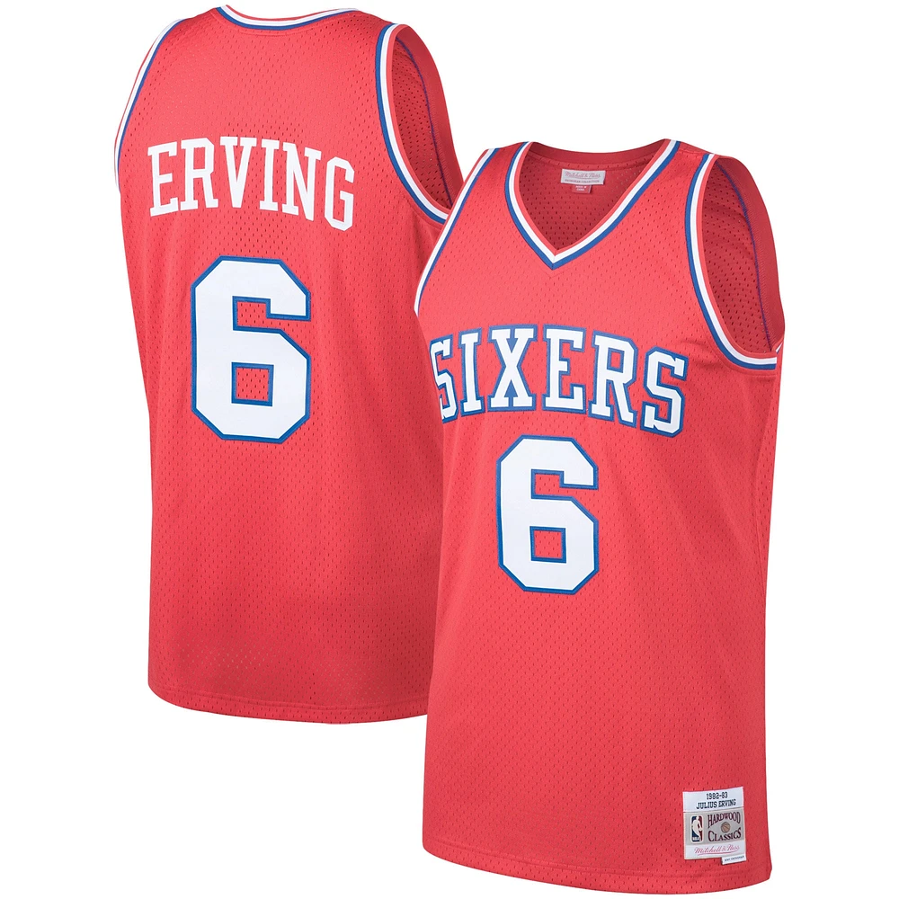 Julius Erving Philadelphia 76ers Mitchell & Ness 1982-83 Hardwood Classics Swingman - Maillot Rouge