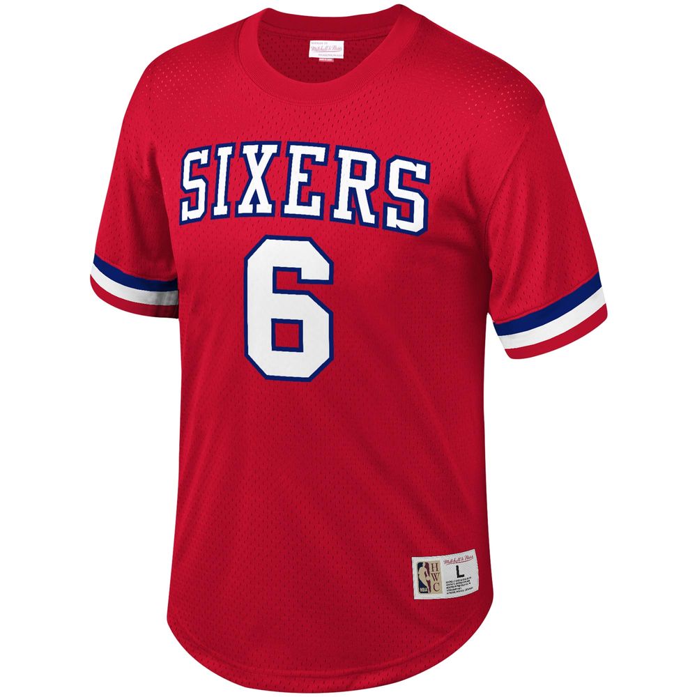 Men's Mitchell & Ness Julius Erving Red Philadelphia 76ers Mesh T-Shirt