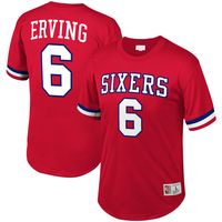 Men's Mitchell & Ness Julius Erving Red Philadelphia 76ers Mesh T-Shirt