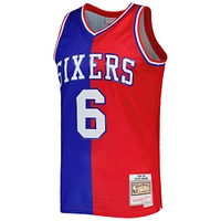 Men's Mitchell & Ness Julius Erving Royal/Red Philadelphia 76ers Hardwood Classics 1982/83 Split Swingman Jersey