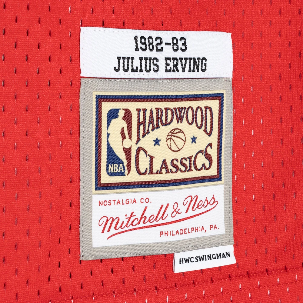 Maillot Swingman divisé Mitchell & Ness Julius Erving Royal/Rouge Philadelphia 76ers Hardwood Classics 1982/83 pour hommes