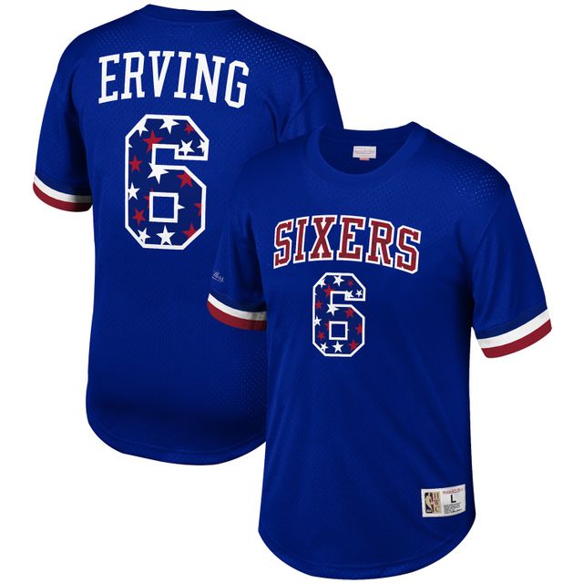 T-shirt avec nom et numéro du joueur Mitchell & Ness Julius Erving Royal Philadelphia 76ers pour homme