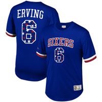 Men's Mitchell & Ness Julius Erving Royal Philadelphia 76ers Player Name Number T-Shirt