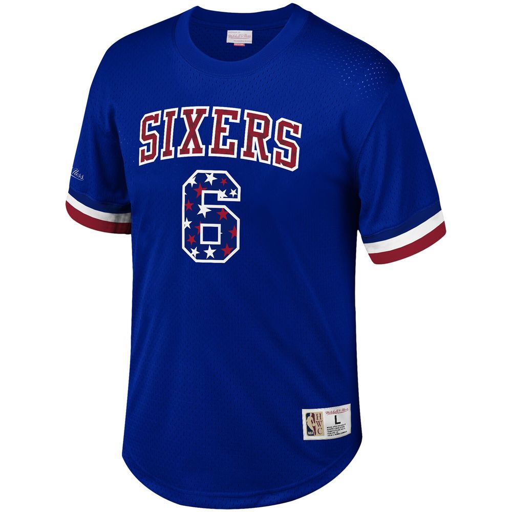 Men's Mitchell & Ness Julius Erving Royal Philadelphia 76ers Player Name Number T-Shirt