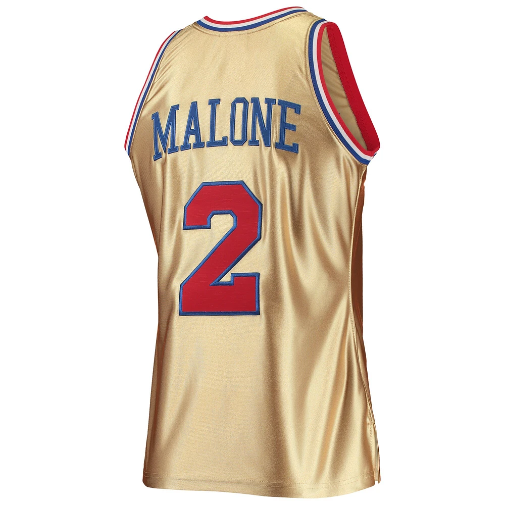 Men's Mitchell & Ness Moses Malone Gold Philadelphia 76ers 75th Anniversary 1982/83 Hardwood Classics Swingman Jersey