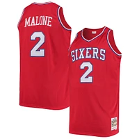 Men's Mitchell & Ness Moses Malone Red Philadelphia 76ers 1982/83 Big Tall Hardwood Classics Swingman Jersey