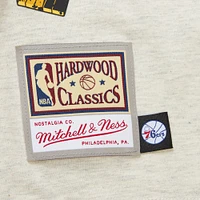 Men's Mitchell & Ness Oatmeal Philadelphia 76ers Hardwood Classics Legacy Defined Retro Championship T-Shirt