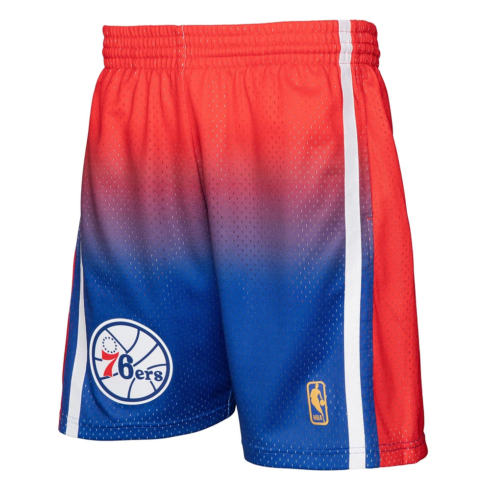 Men's Mitchell & Ness Red/Black Philadelphia 76ers - 2000/01 Hardwood Classics Fadeaway Swingman Shorts