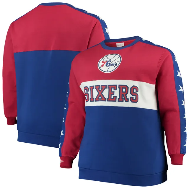 New York Giants Mitchell & Ness Big & Tall Post Season Run Crew Neck  Sweatshirt - Heathered Gray/Royal