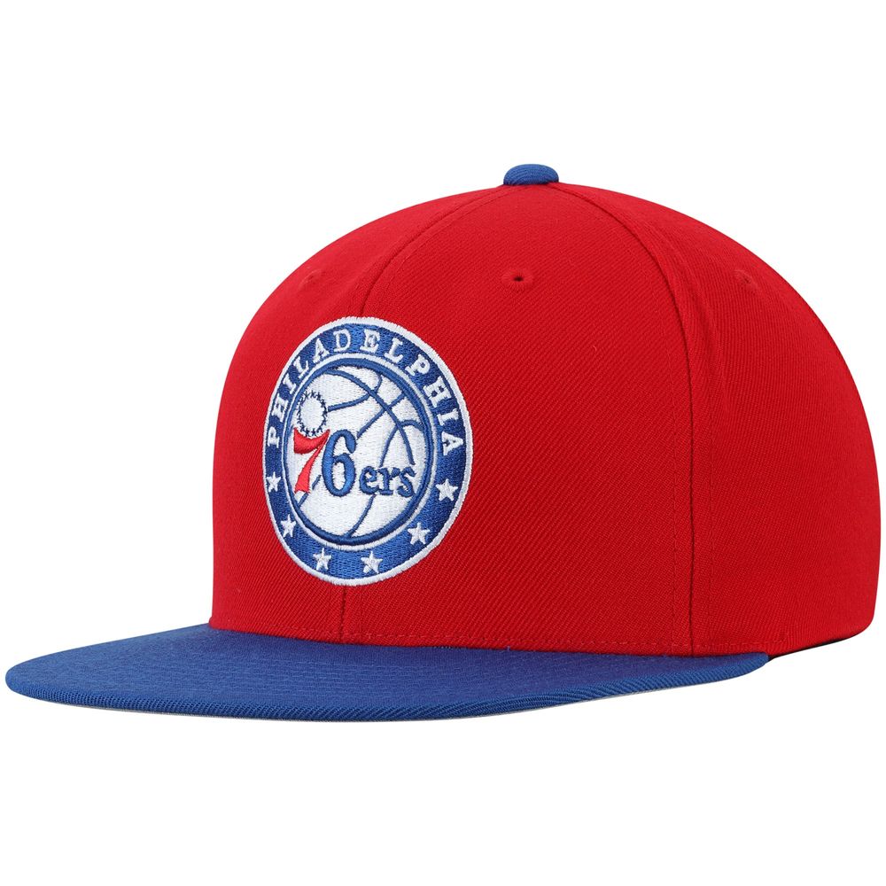 Men's Mitchell & Ness Red/Royal Philadelphia 76ers Wool Two-Tone