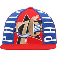 Casquette snapback rouge Mitchell & Ness Philadelphia 76ers Hardwood Classics Big Face Callout pour hommes