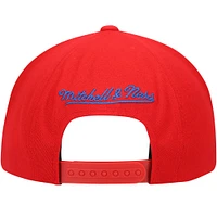 Casquette snapback rouge Mitchell & Ness Philadelphia 76ers Hardwood Classics Big Face Callout pour hommes