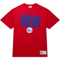 T-shirt flammé légendaire pour homme Mitchell & Ness Philadelphia 76ers Hardwood Classics rouge