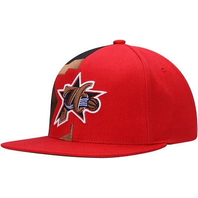 Casquette pour homme Mitchell & Ness Red Philadelphia 76ers Hardwood Classics Retroline Snapback