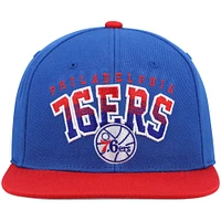 Men's Mitchell & Ness Royal/Red Philadelphia 76ers Hardwood Classics Gradient Wordmark Snapback Hat