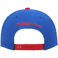 Casquette pour homme Mitchell & Ness Royal/Red Philadelphia 76ers Hardwood Classics Gradient Wordmark Snapback