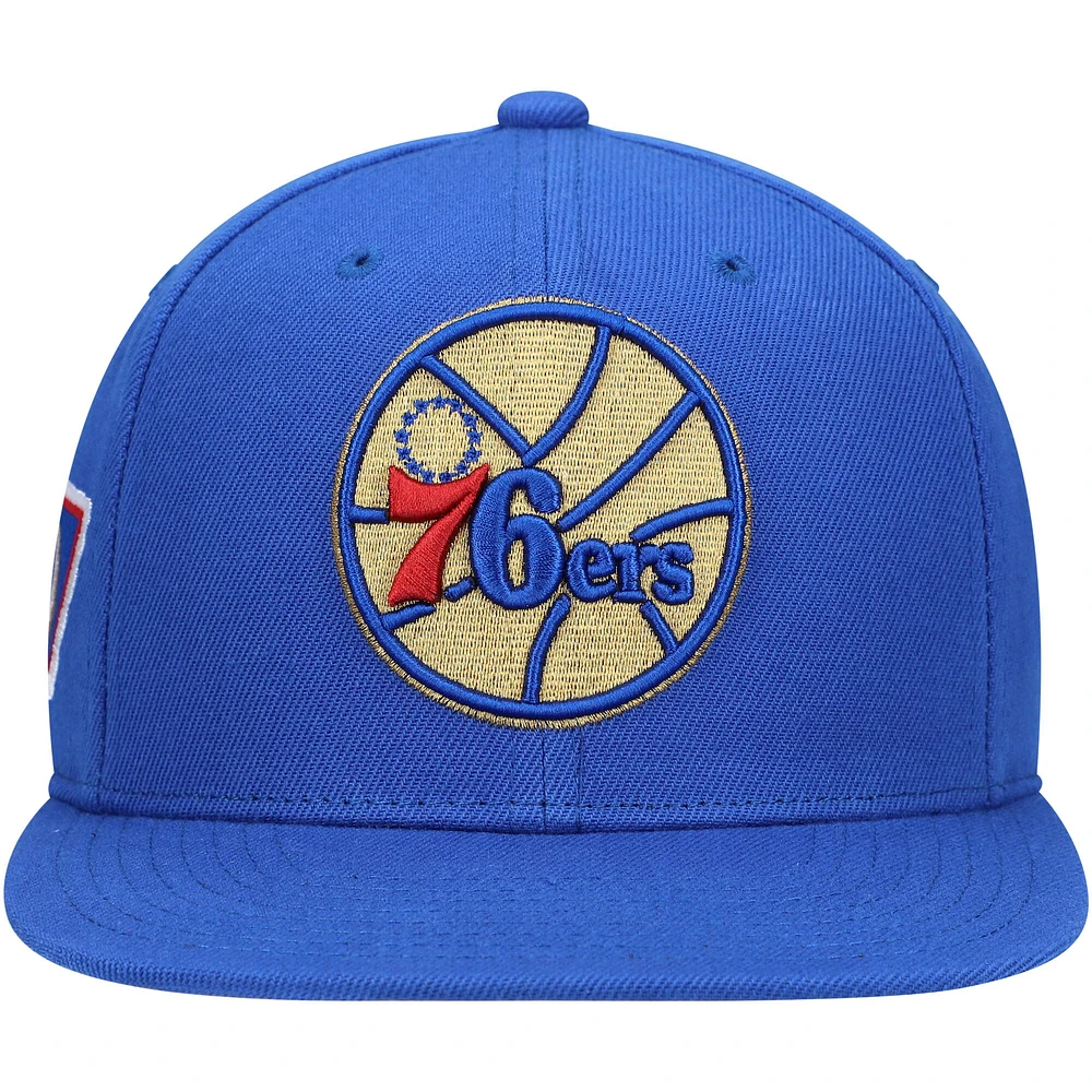 Casquette Snapback 50e anniversaire des Royal Philadelphia 76ers Mitchell & Ness pour hommes