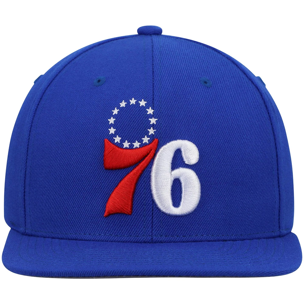 Casquette Snapback Royal Philadelphia 76ers Ground 2.0 Mitchell & Ness pour hommes