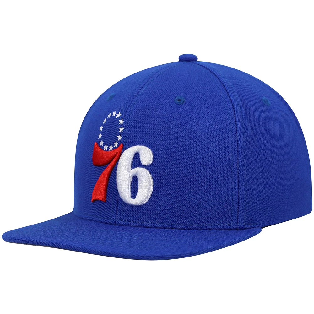 Casquette Snapback Royal Philadelphia 76ers Ground 2.0 Mitchell & Ness pour hommes