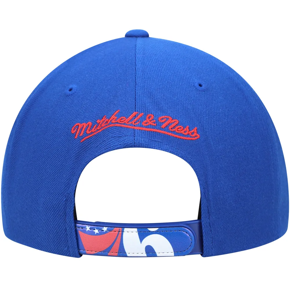 Casquette Snapback Pop Mitchell & Ness Royal Philadelphia 76ers Hardwood Classics pour hommes