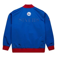 Veste en satin léger à boutons-pression Mitchell & Ness Royal Philadelphia 76ers Hardwood Classics Team OG 3.0 pour homme