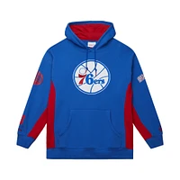 Sweat à capuche en polaire Mitchell & Ness Royal Philadelphia 76ers Hardwood Classics Team Origins pour homme