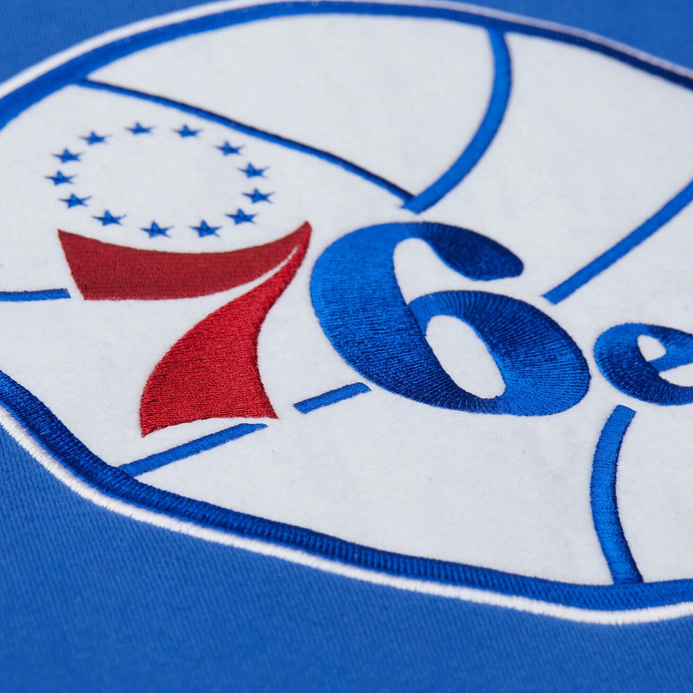 Sweat à capuche en polaire Mitchell & Ness Royal Philadelphia 76ers Hardwood Classics Team Origins pour homme