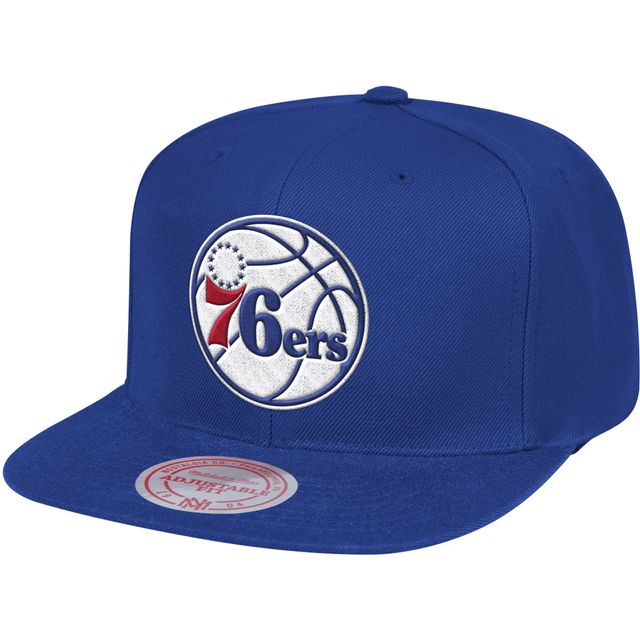 Mitchell & Ness Royal Philadelphia 76ers Team Ground Snapback pour hommes - Casquette