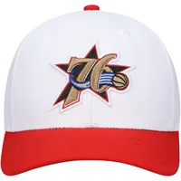 Men's Mitchell & Ness White/Red Philadelphia 76ers Hardwood Classics Core 2-Tone 2.0 Pro Snapback Hat