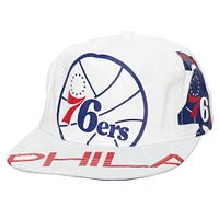 Men's Mitchell & Ness  White Philadelphia 76ers Hardwood Classics In Your Face Deadstock Snapback Hat