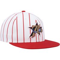 Men's Mitchell & Ness White Philadelphia 76ers Hardwood Classics Pinstripe Snapback Hat