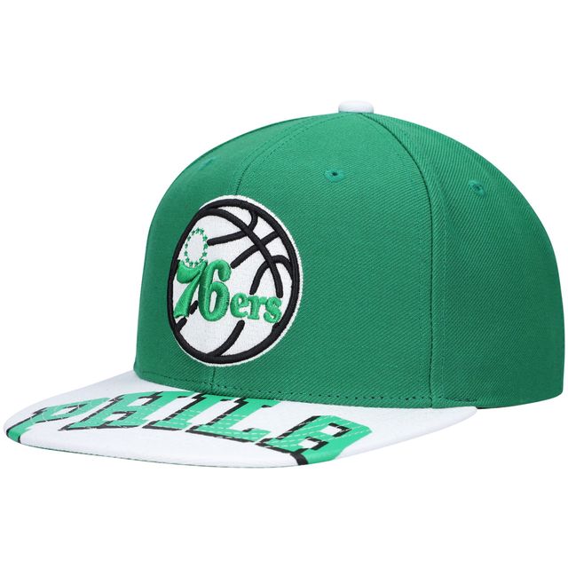 Casquette pour homme Mitchell & Ness x Lids vert/blanc Philadelphia 76ers Current Reload 3.0 Snapback