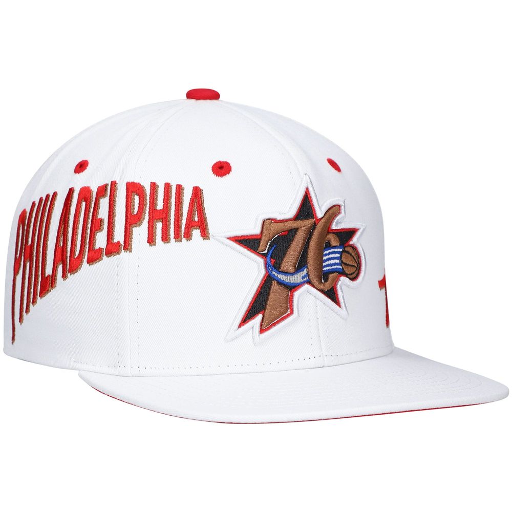 Men's Mitchell & Ness x Lids White Philadelphia 76ers Hardwood Classics Reppin Retro Snapback Hat