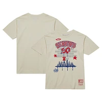 T-shirt Mitchell & Ness x Tats Cru crème Philadelphia 76ers Hardwood Classics City pour hommes