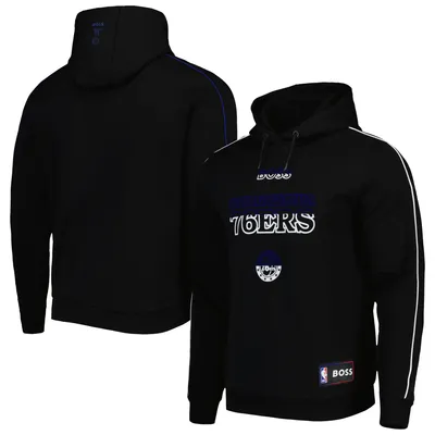 Philadelphia 76ers NBA x Hugo Boss Team Bounce Tri-Blend Pullover Hoodie - Black