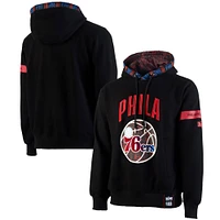 Sweat à capuche de qualité supérieure NBA x Two Hype pour homme, collection Culture & Hoops des Philadelphia 76ers, noir