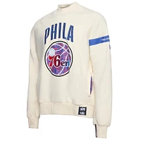 Sweat-shirt à capuche de qualité supérieure NBA x Two Hype Cream Philadelphia 76ers Culture & Hoops Collection pour homme