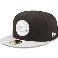 Casquette ajustée New Era Philadelphia 76ers Two-Tone Colour Pack 59FIFTY pour homme, noir/gris