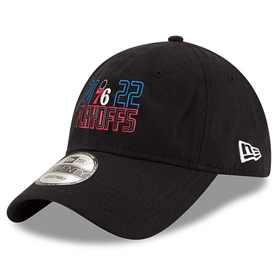 Casquette réglable noire New Era pour hommes des Philadelphia 76ers 2022 NBA Playoffs Bubble Letter 9TWENTY