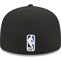 Men's New Era Black Philadelphia 76ers 3-Time Champions Commemorative Side Patch 59FIFTY Fitted Hat