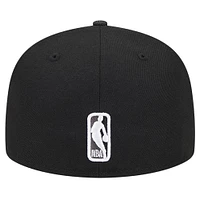 Men's New Era Black Philadelphia 76ers Active Satin Visor 59FIFTY Fitted Hat