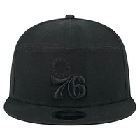 Men's New Era Black Philadelphia 76ers Adventure Canvas Split Panel 9FIFTY Snapback Hat