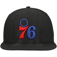 Men's New Era Black Philadelphia 76ers Blackout Shadow Logo 59FIFTY Fitted Hat