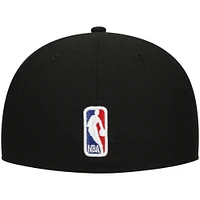 Men's New Era Black Philadelphia 76ers Blackout Shadow Logo 59FIFTY Fitted Hat