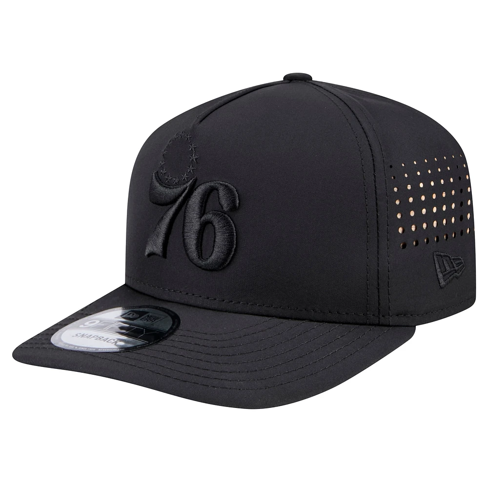 Casquette Snapback A-Frame 9FIFTY ventilée noire Philadelphia 76ers de New Era pour homme