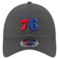 Casquette ajustable New Era 9TWENTY Active Ripstop des Philadelphia 76ers pour homme, couleur charbon