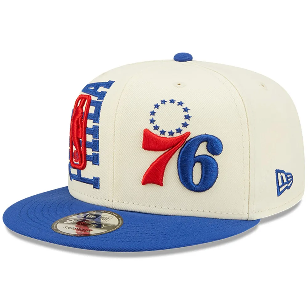 New Era Cream/Royal Philadelphia 76ers - 2022 NBA Draft 9FIFTY Snapback Casquette réglable pour homme