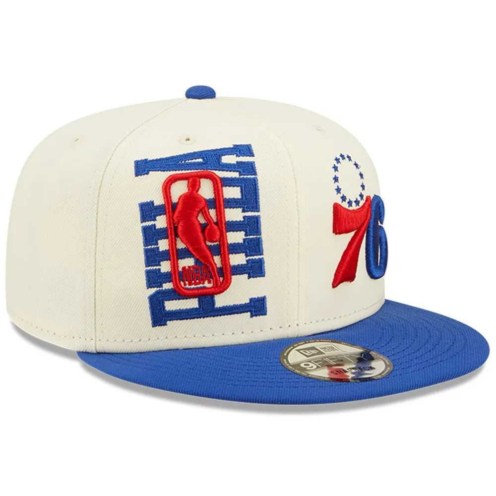 New Era Cream/Royal Philadelphia 76ers - 2022 NBA Draft 9FIFTY Snapback Casquette réglable pour homme