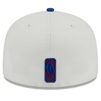 Men's New Era Cream/Royal Philadelphia 76ers Retro City Conference Side Patch 59FIFTY Fitted Hat