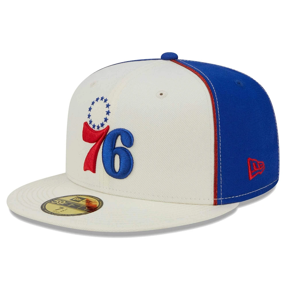 Casquette ajustée 59FIFTY à empiècement pop passepoilé Philadelphia 76ers New Era pour homme